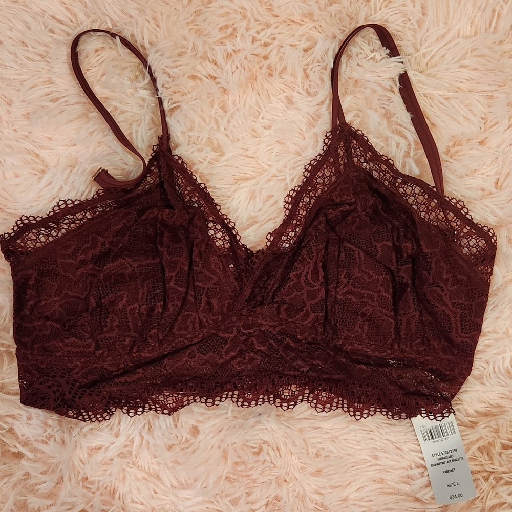Burgundy Lace Bralette